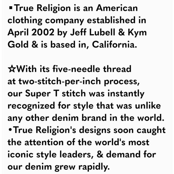 ♡ True Religion Super T Stitch Distressed Denim Jeans Made In USA 100% Cotton 26 - Picture 12 of 13